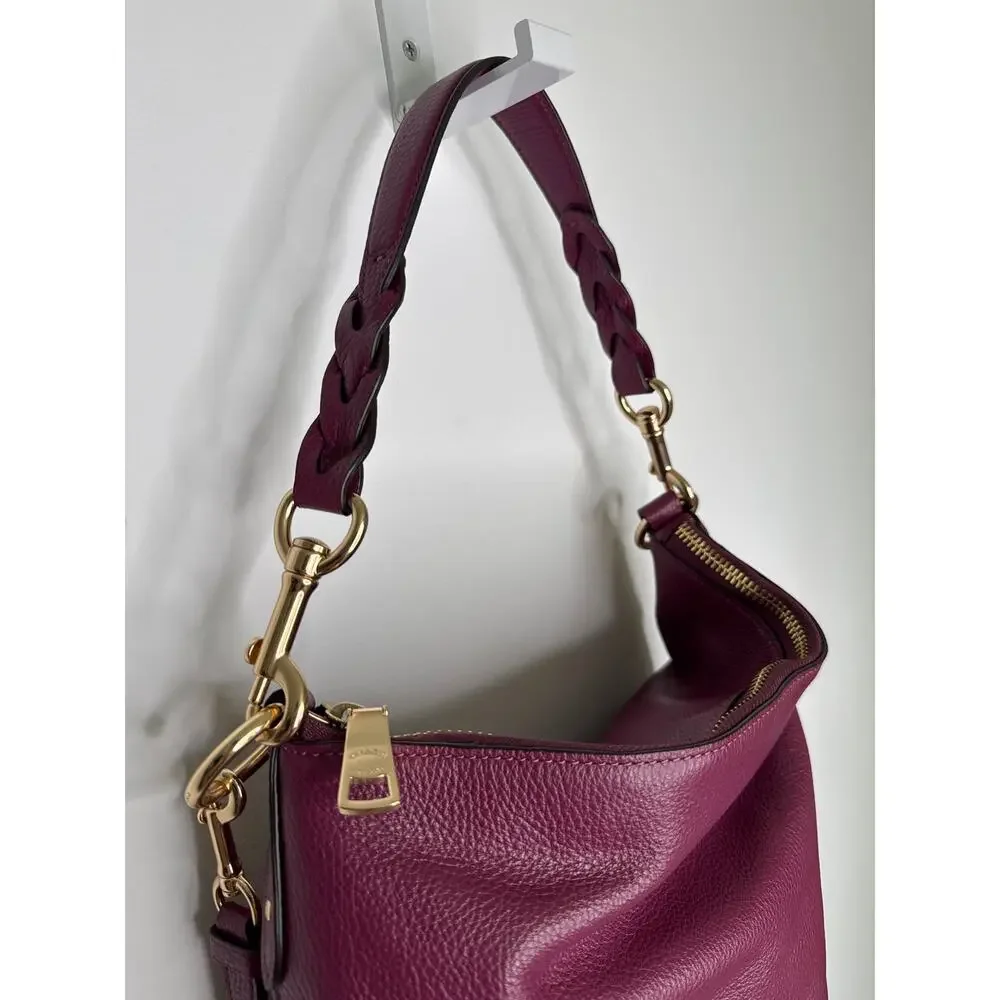 Coach Abby duffle berry Pebbled Leather Shoulder Bag F31507 like NEW